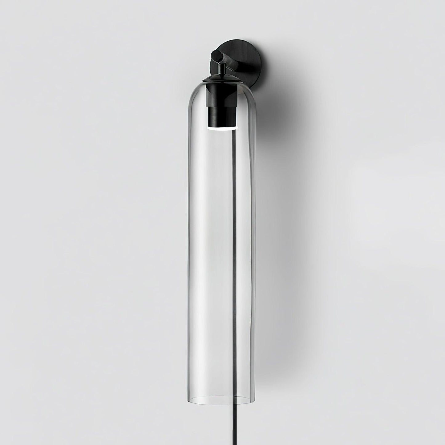 Art Glass Sconce | Plug-In Wall Light | Black/Gold/Sand Nickel Finishes