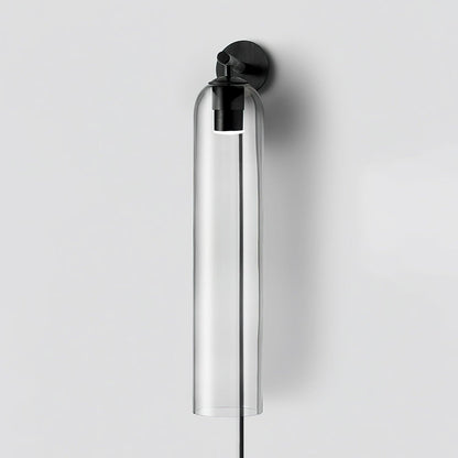 Art Glass Sconce | Plug-In Wall Light | Black/Gold/Sand Nickel Finishes
