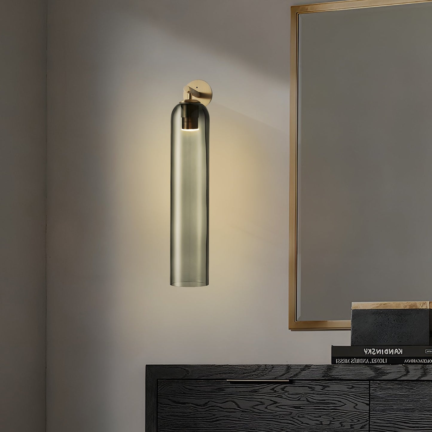 Art Glass Wall Sconce | Metal & Glass | 48cm Height, Multiple Finishes
