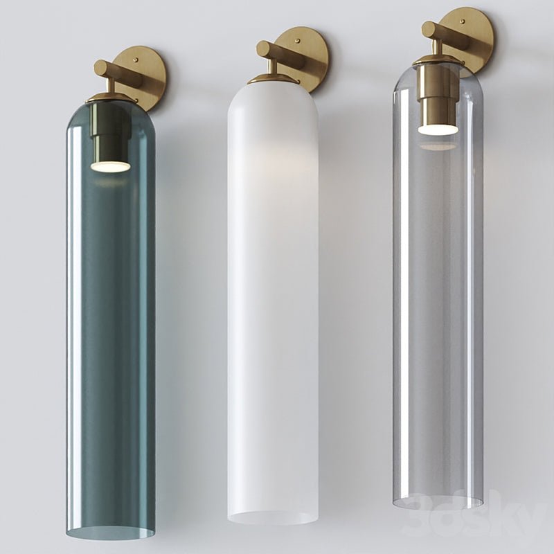 Art Glass Wall Sconce | Metal & Glass | 48cm Height, Multiple Finishes
