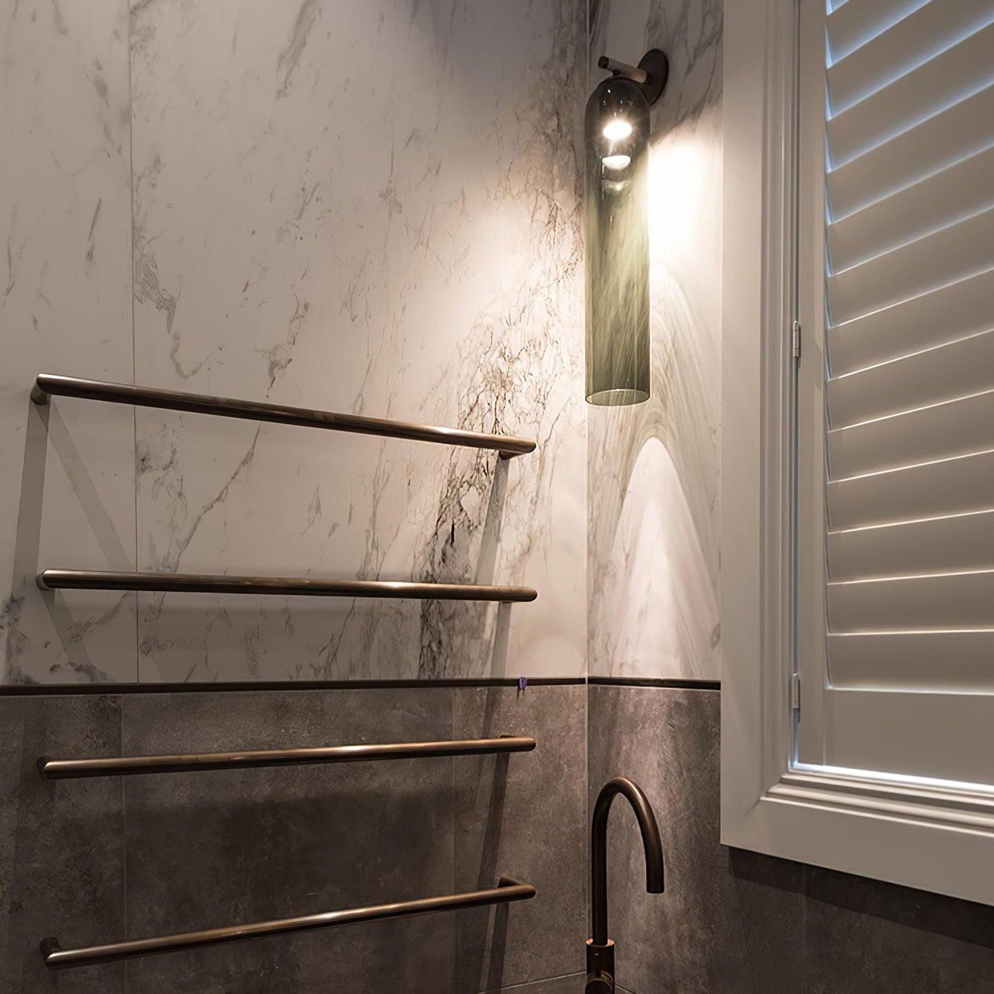 Art Glass Wall Sconce | Metal & Glass | 48cm Height, Multiple Finishes
