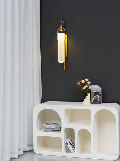 Arc Glass Wall Lamp | Frosted White Glass & Black Frame | Set of 2