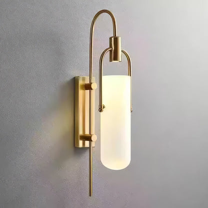 Arc Glass Wall Lamp | Frosted White Glass & Black Frame | Set of 2