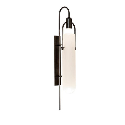 Arc Glass Wall Lamp | Frosted White Glass & Black Frame | Set of 2