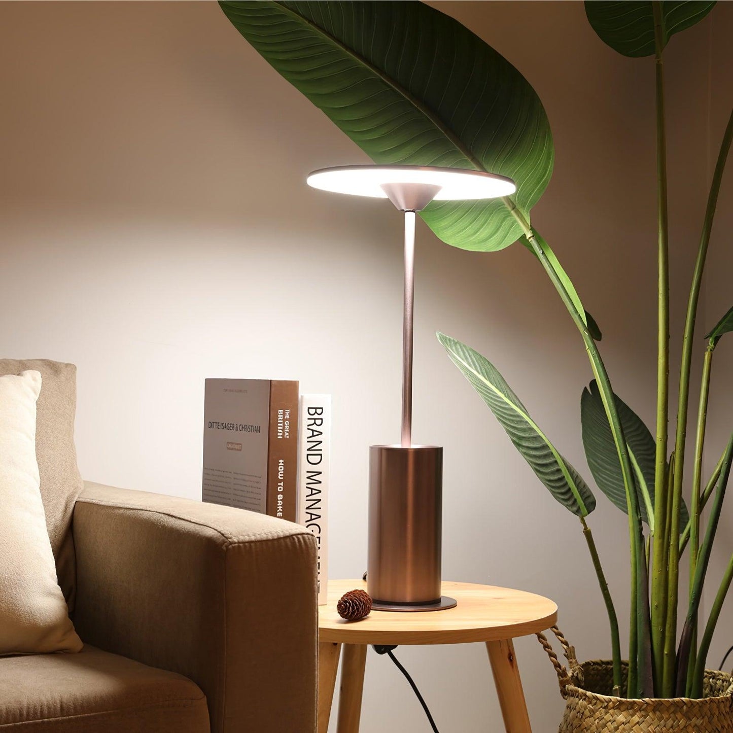 Sisifo Table Lamp | Stainless Steel & Acrylic | Rose Gold
