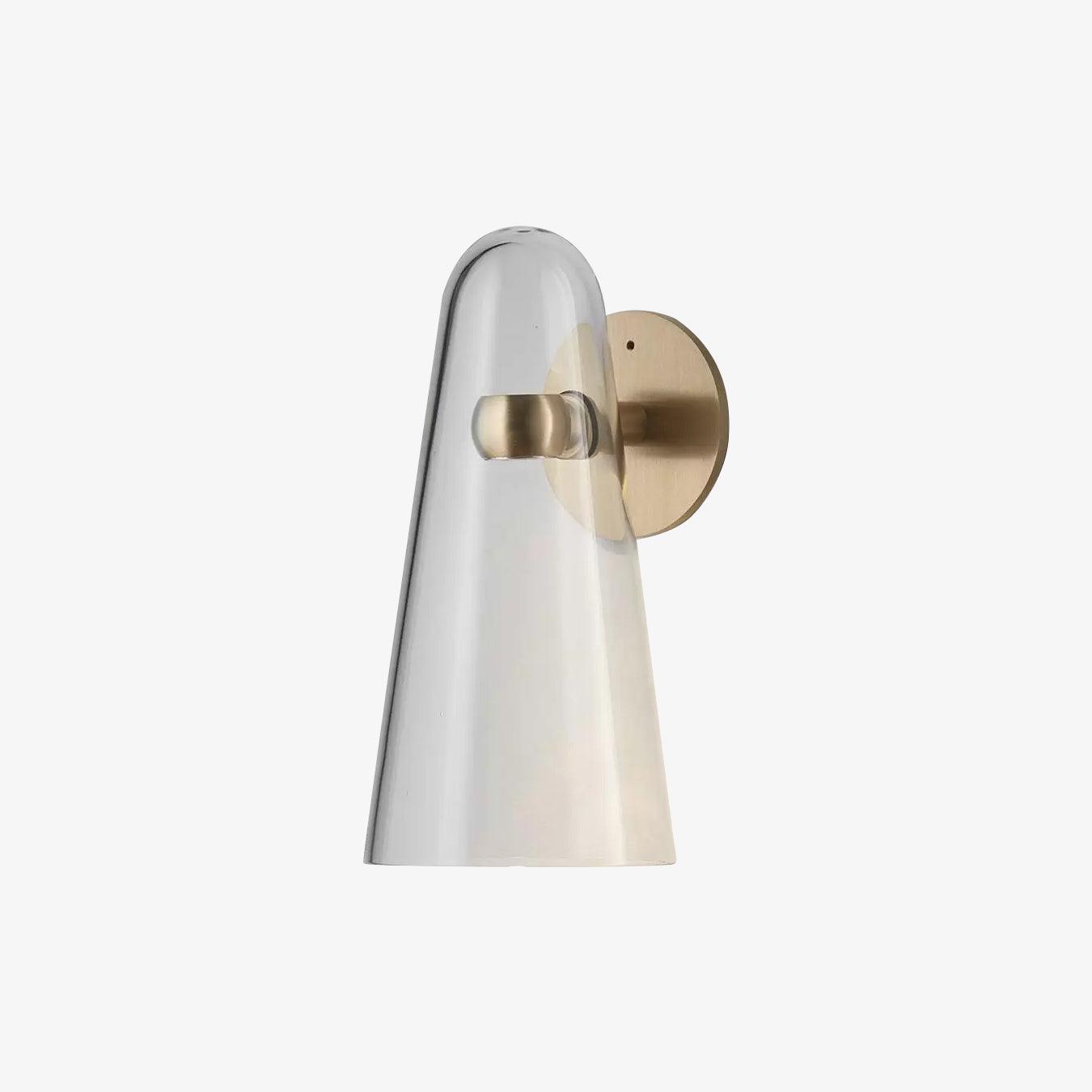Conical Glass Wall Lamp | Iron, Metal & Glass | Gold, Nickel, Black Finishes