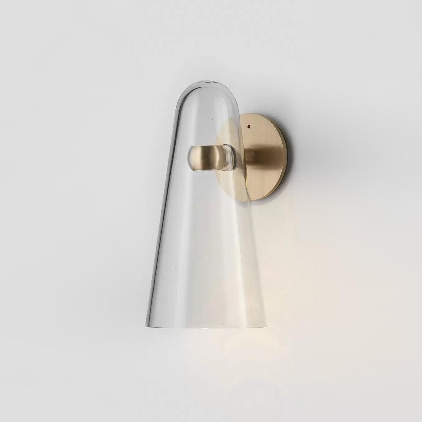 Conical Glass Wall Lamp | Iron, Metal & Glass | Gold, Nickel, Black Finishes