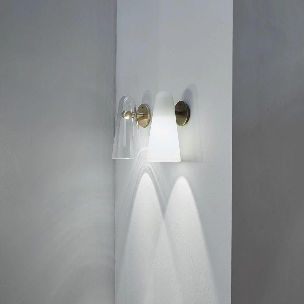Conical Glass Wall Lamp | Iron, Metal & Glass | Gold, Nickel, Black Finishes