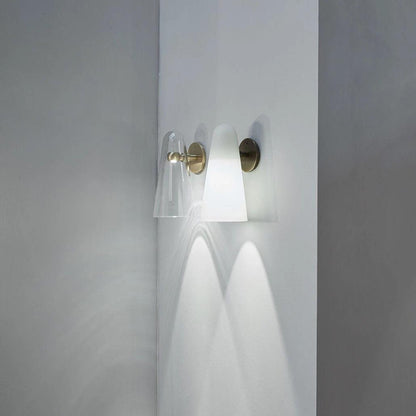 Conical Glass Wall Lamp | Iron, Metal & Glass | Gold, Nickel, Black Finishes