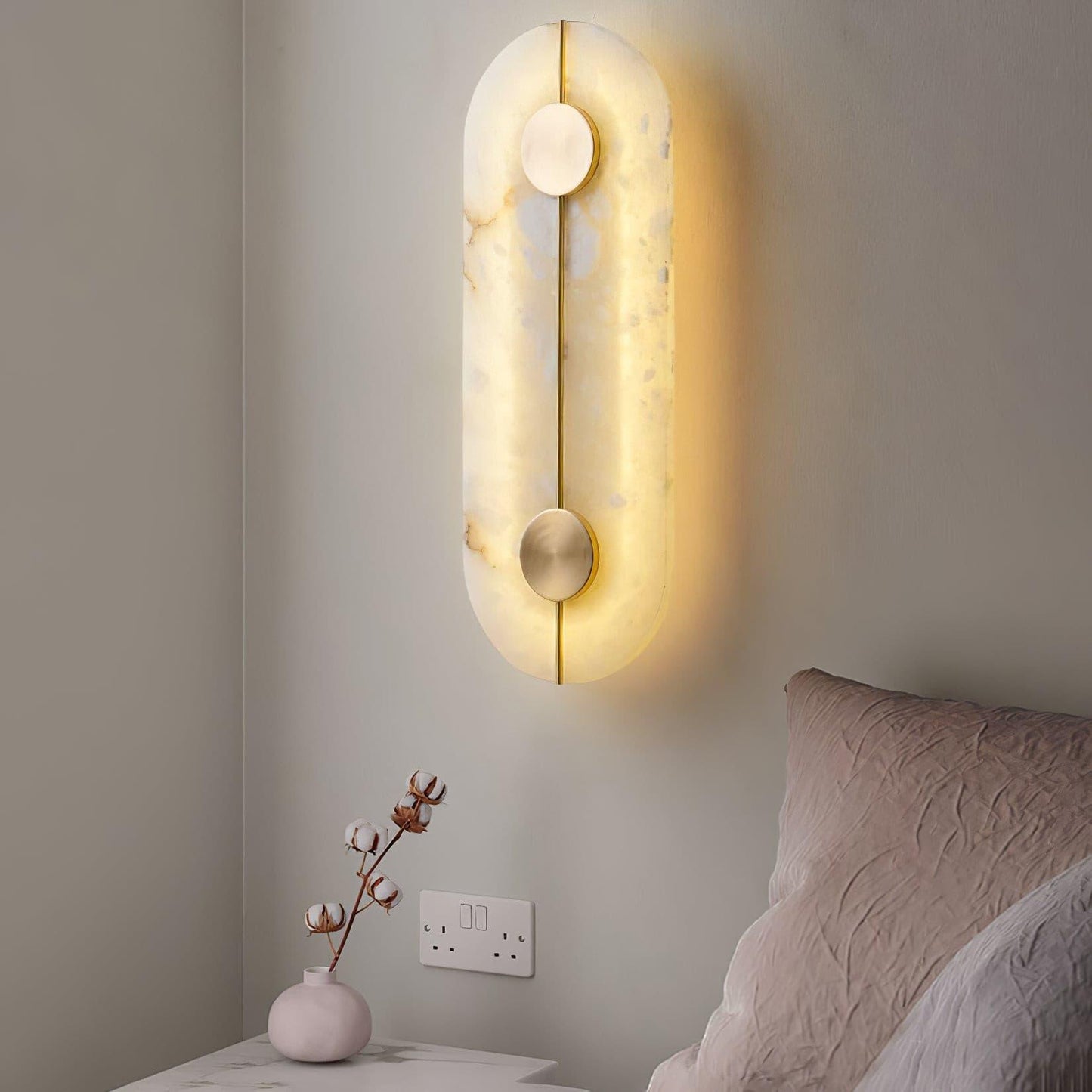 Artistic Wall Lamp | Alabaster & Brass | Set of 2