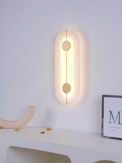 Artistic Wall Lamp | Alabaster & Brass | Set of 2