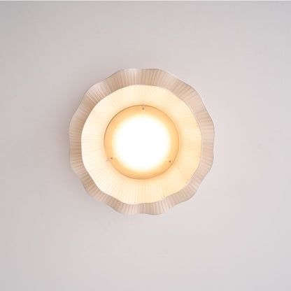 Arwen Fabric Wave Ceiling Lamp | Brass & Fabric | Beige