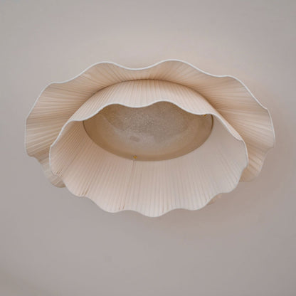 Arwen Fabric Wave Ceiling Lamp | Brass & Fabric | Beige