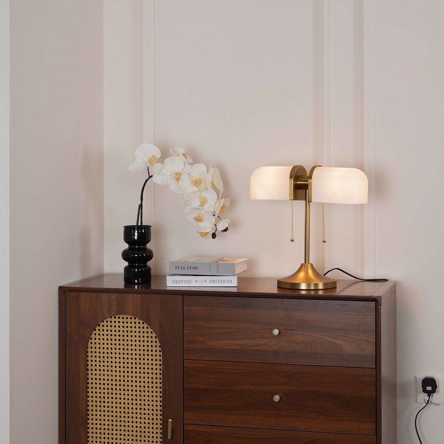Ashby Table Lamp | Metal & Glass | Gold with Green Shade