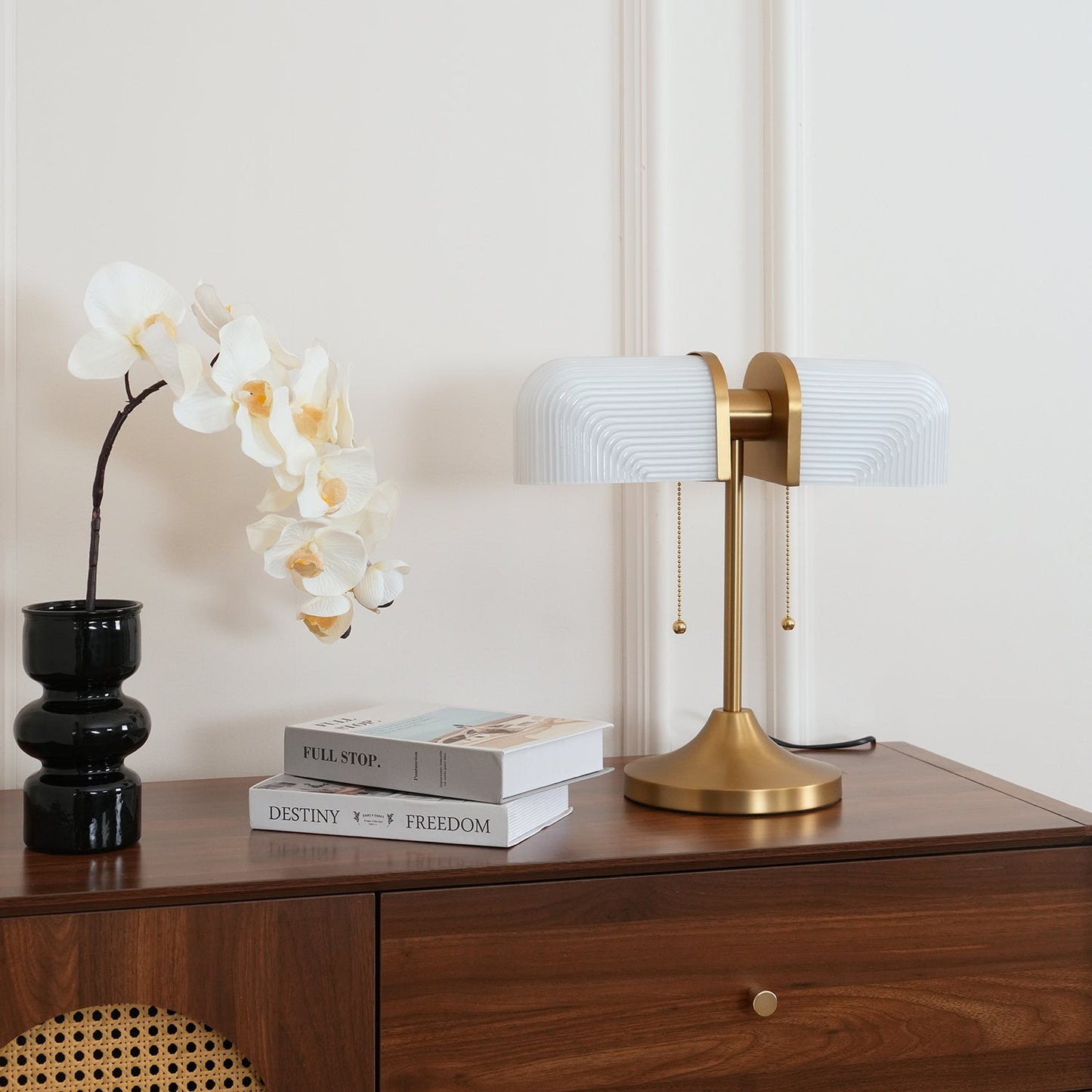 Ashby Table Lamp | Metal & Glass | Gold with Green Shade
