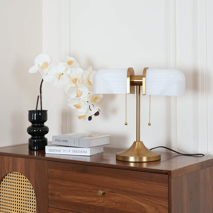 Ashby Table Lamp | Metal & Glass | Gold with Green Shade