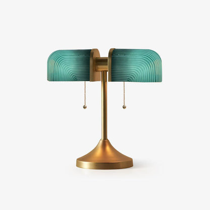 Ashby Table Lamp | Metal & Glass | Gold with Green Shade
