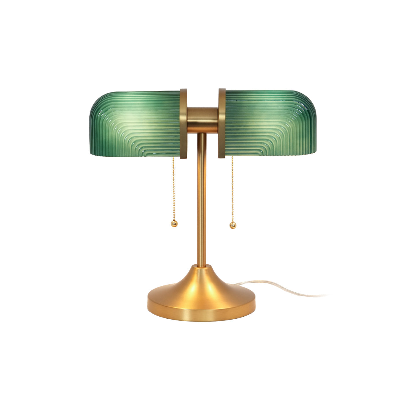 Ashby Table Lamp | Metal & Glass | Gold with Green Shade