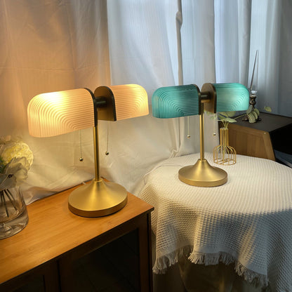 Ashby Table Lamp | Metal & Glass | Gold with Green Shade