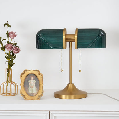 Ashby Table Lamp | Metal & Glass | Gold with Green Shade