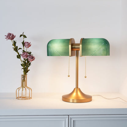Ashby Table Lamp | Metal & Glass | Gold with Green Shade