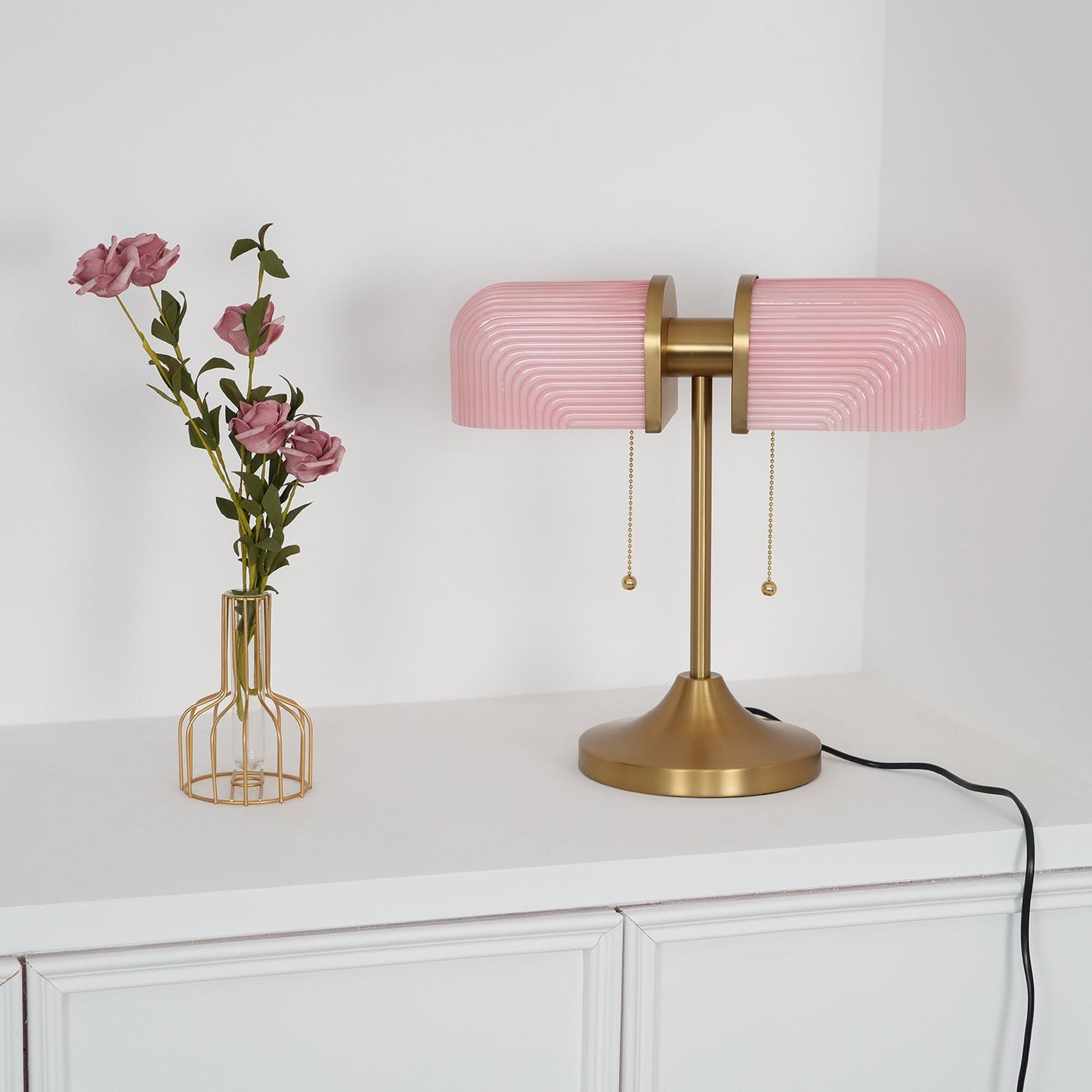 Ashby Table Lamp | Metal & Glass | Gold with Green Shade