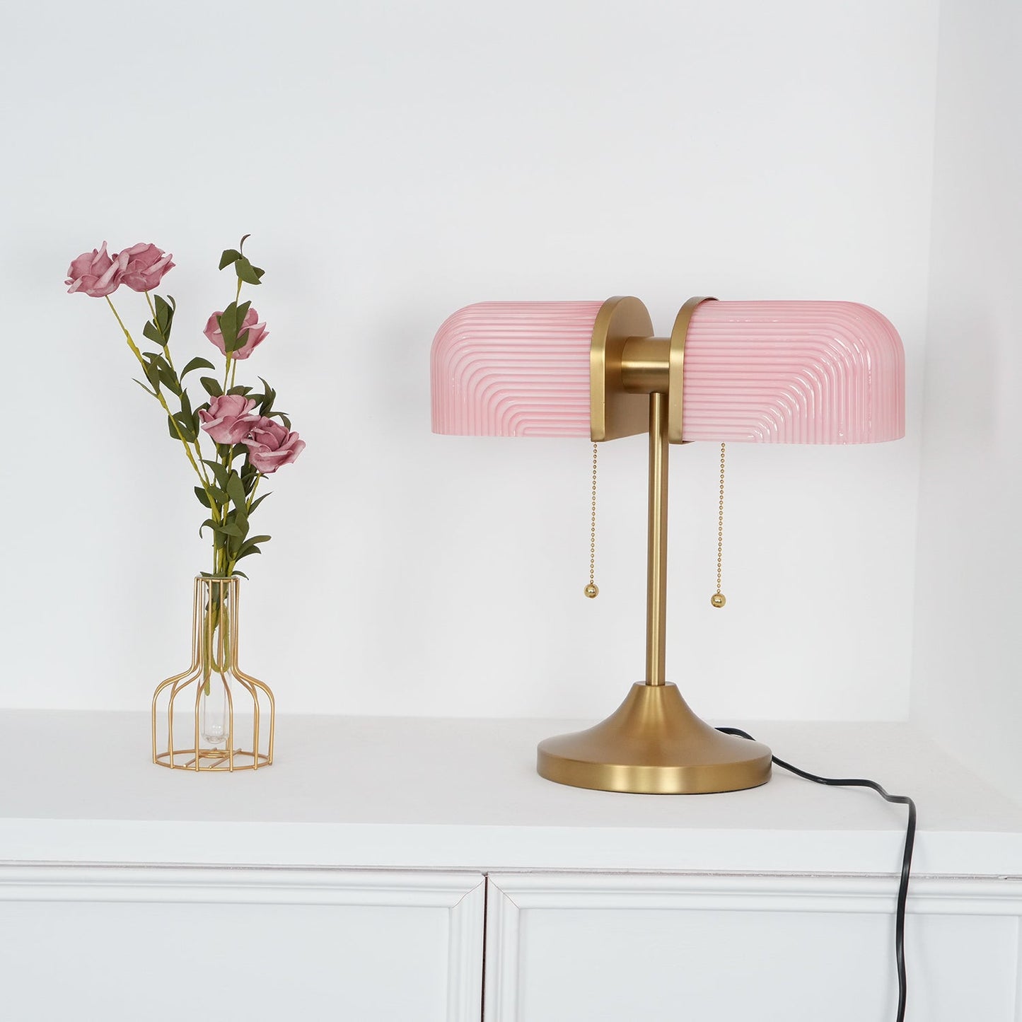 Ashby Table Lamp | Metal & Glass | Gold with Green Shade