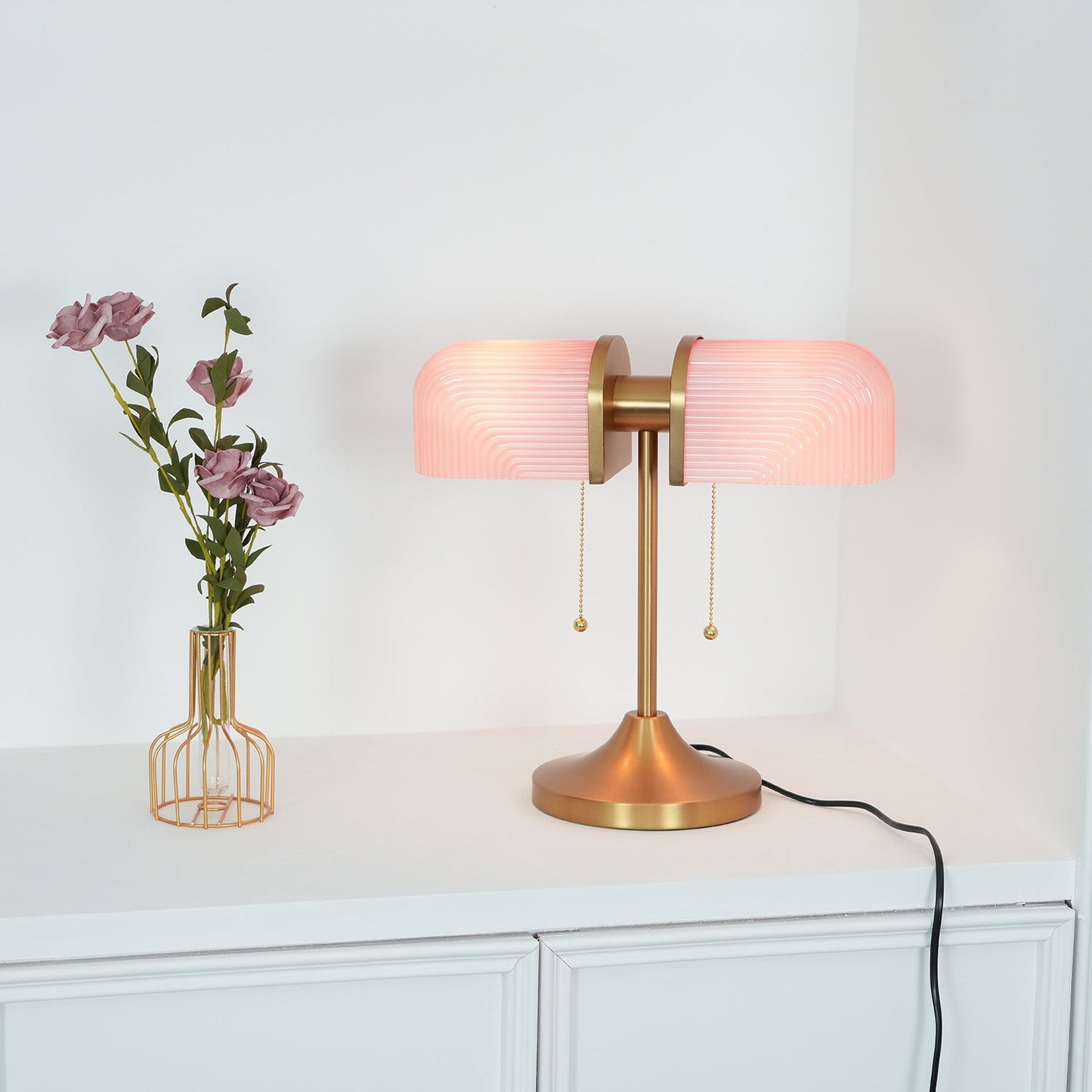 Ashby Table Lamp | Metal & Glass | Gold with Green Shade