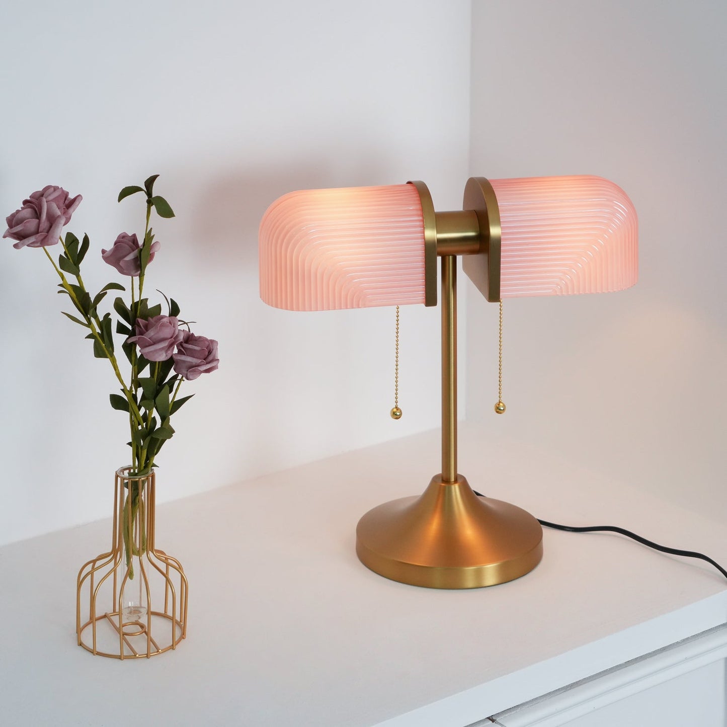 Ashby Table Lamp | Metal & Glass | Gold with Green Shade