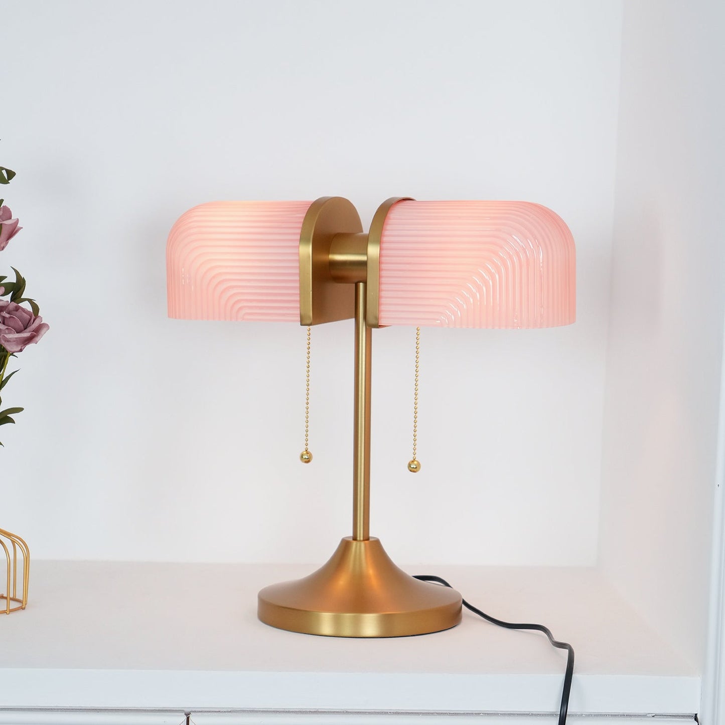 Ashby Table Lamp | Metal & Glass | Gold with Green Shade