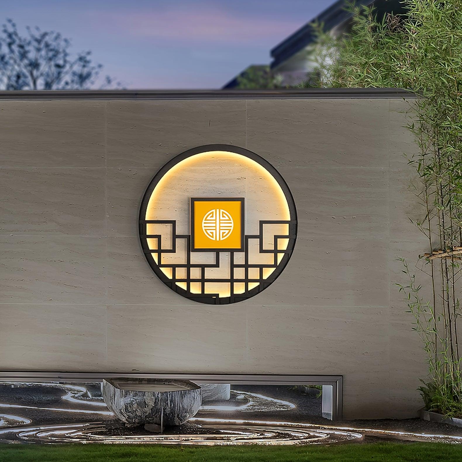 Round Outdoor Wall Light | Stainless Steel & Acrylic | Black Finish