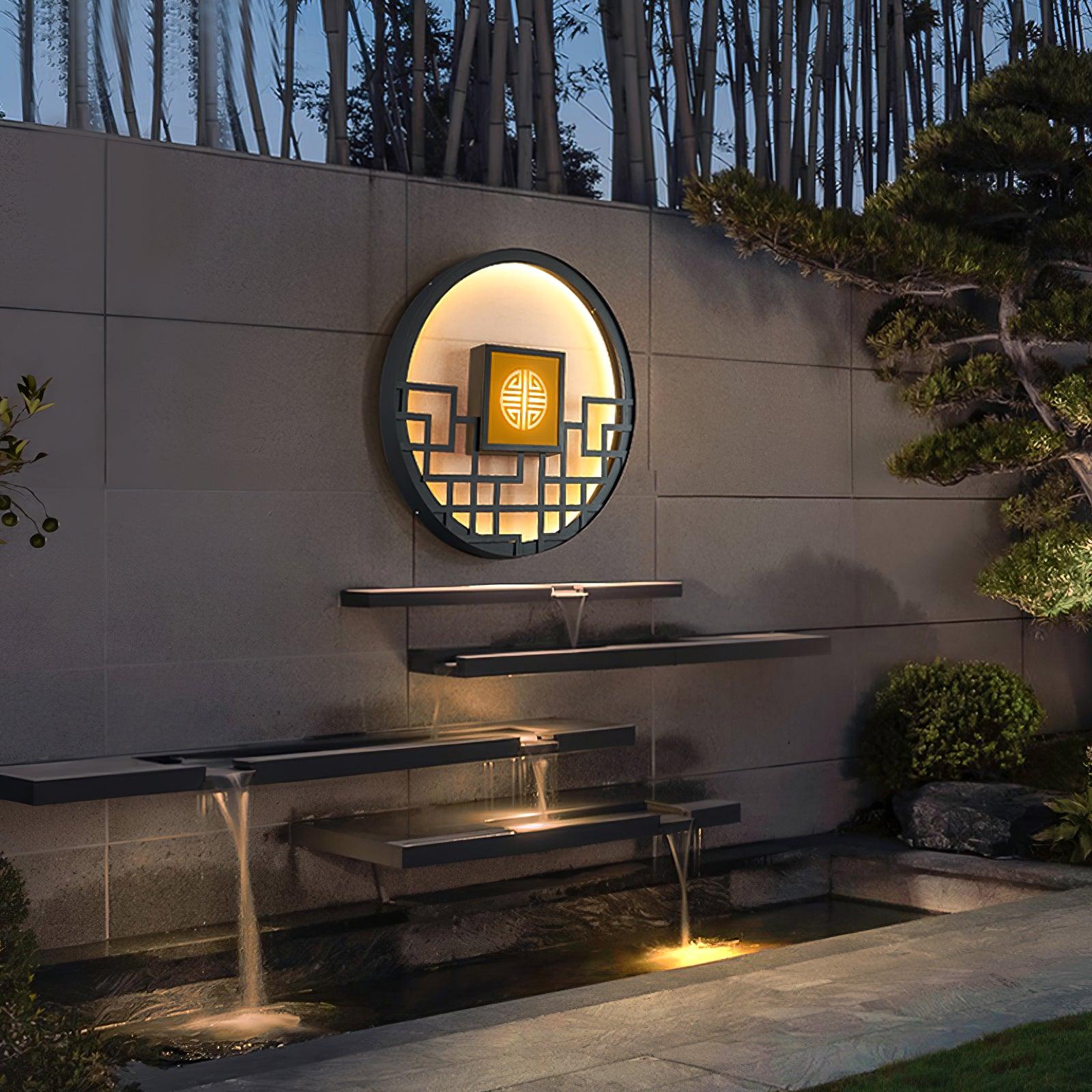 Round Outdoor Wall Light | Stainless Steel & Acrylic | Black Finish