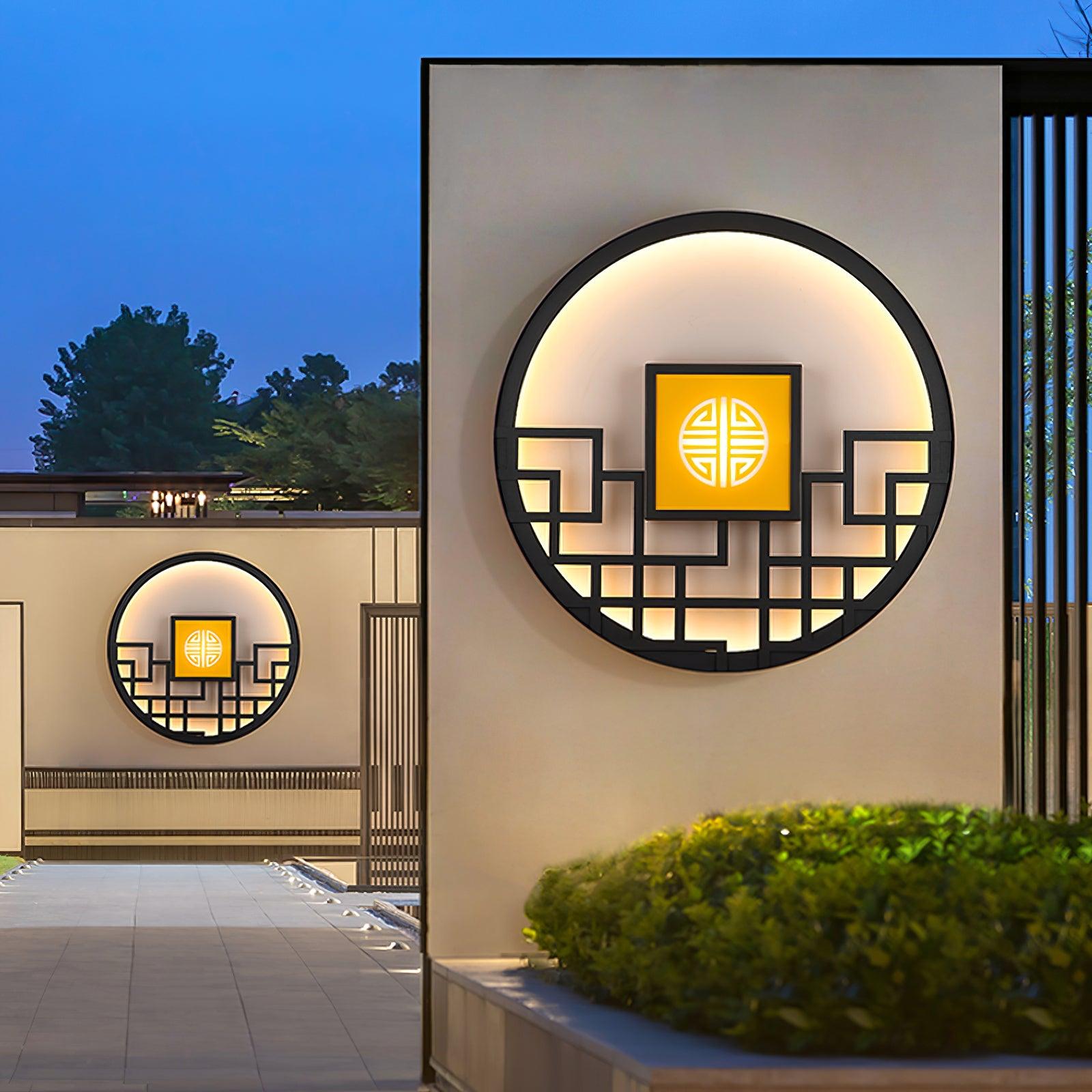 Round Outdoor Wall Light | Stainless Steel & Acrylic | Black Finish