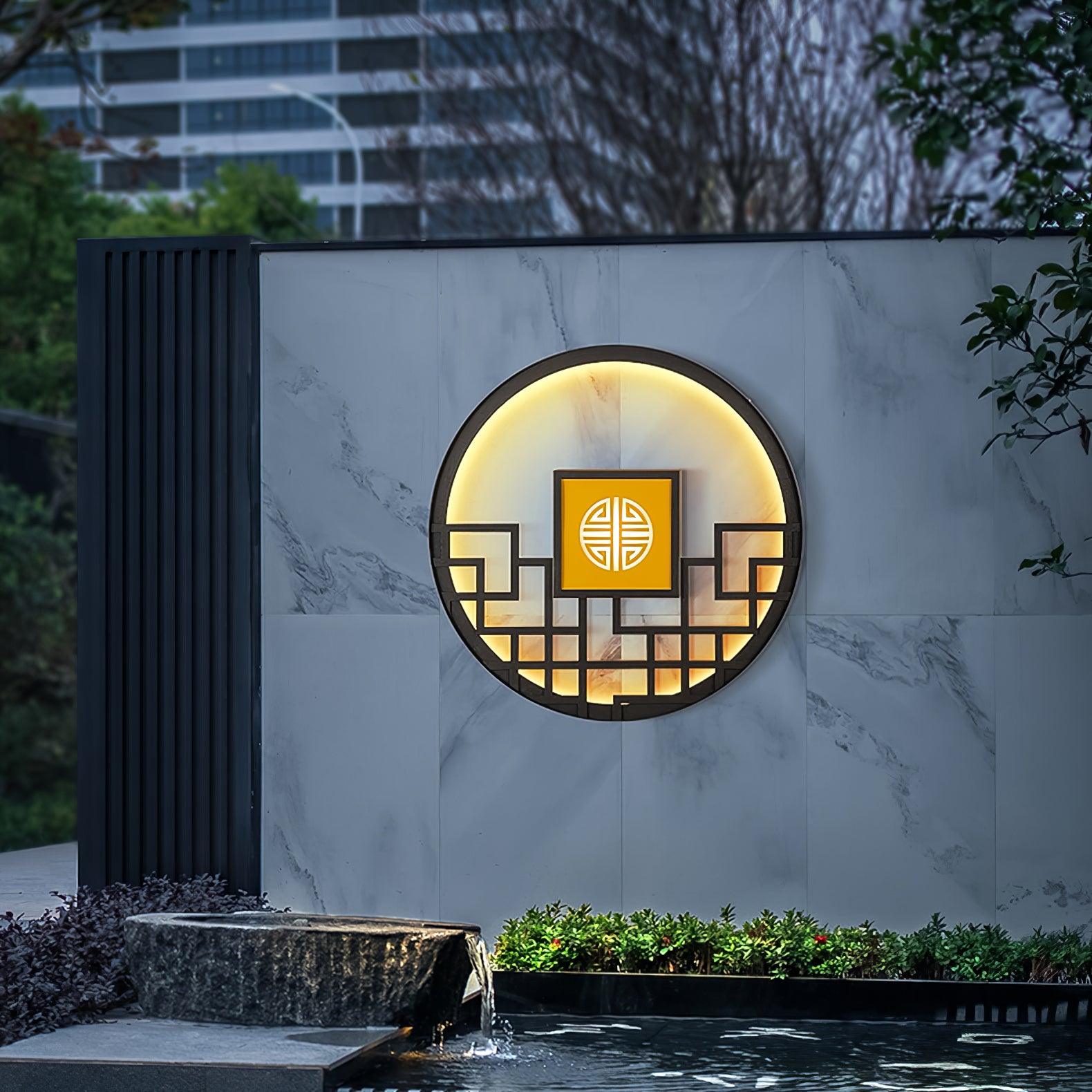 Round Outdoor Wall Light | Stainless Steel & Acrylic | Black Finish