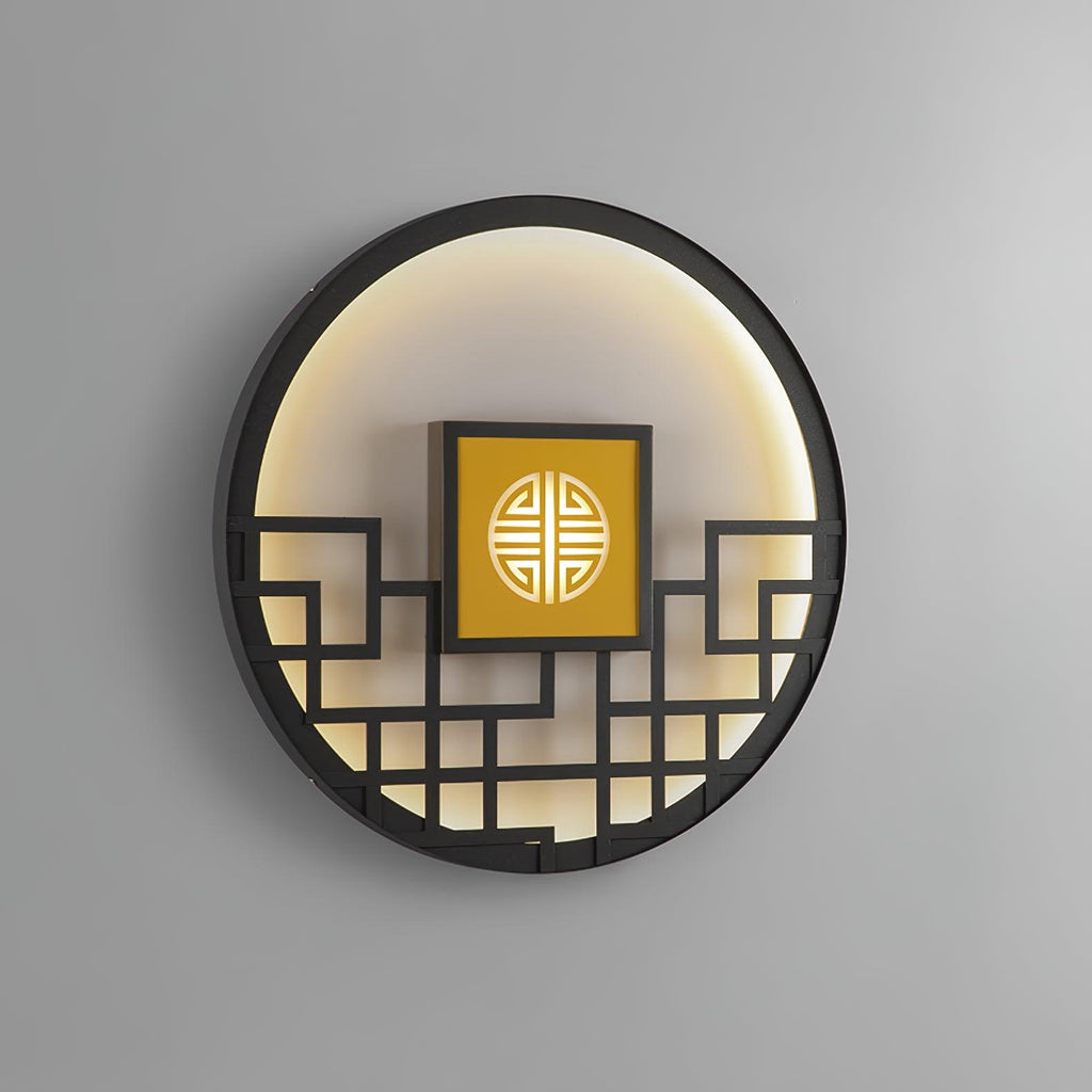 Round Outdoor Wall Light | Stainless Steel & Acrylic | Black Finish