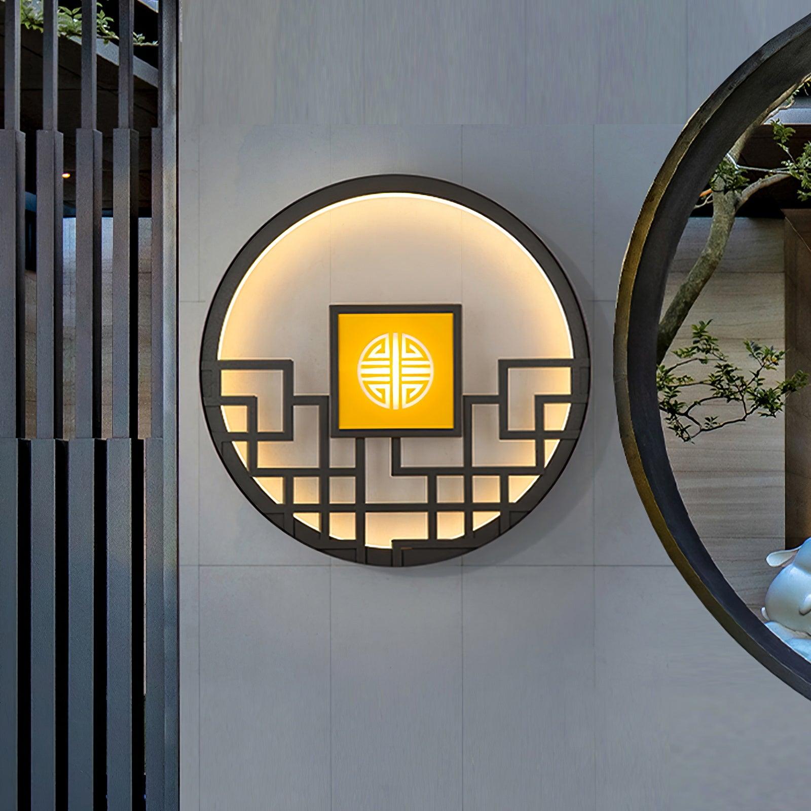 Round Outdoor Wall Light | Stainless Steel & Acrylic | Black Finish