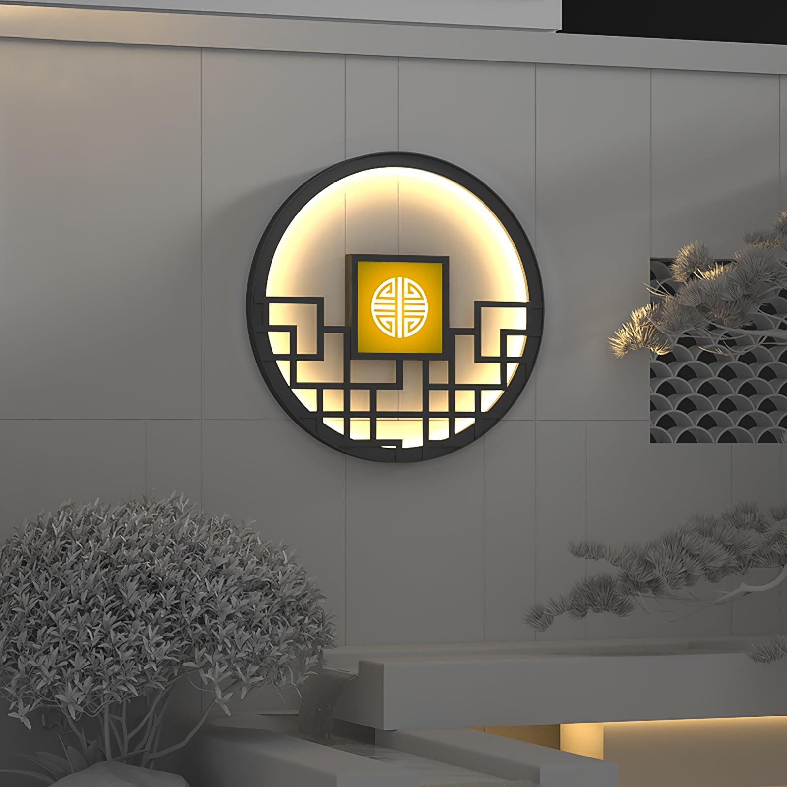 Round Outdoor Wall Light | Stainless Steel & Acrylic | Black Finish