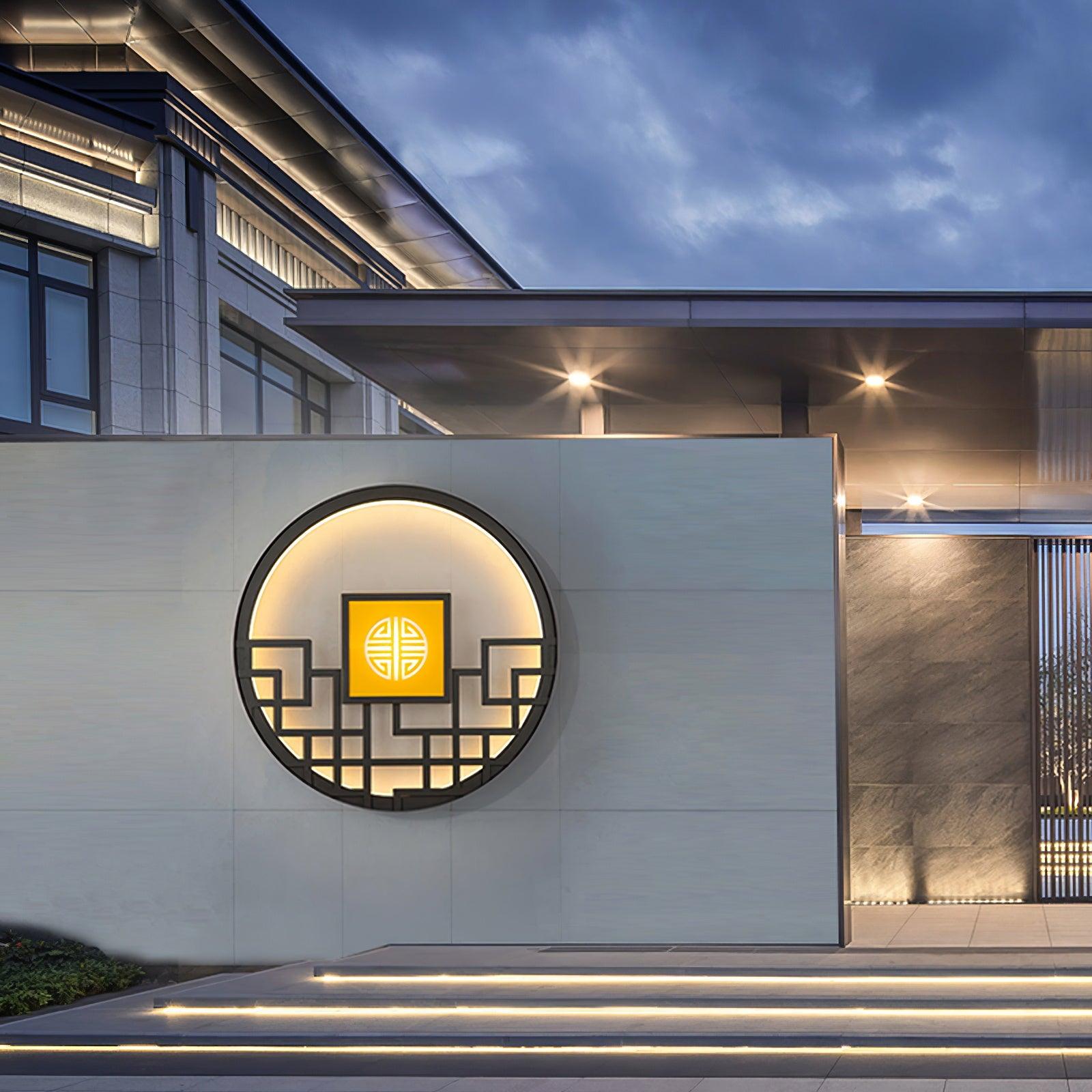 Round Outdoor Wall Light | Stainless Steel & Acrylic | Black Finish