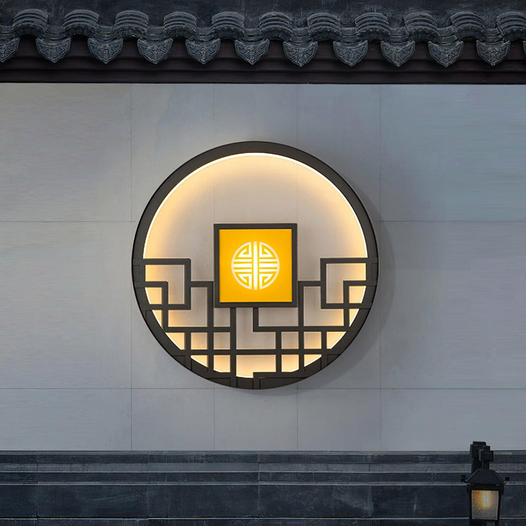 Round Outdoor Wall Light | Stainless Steel & Acrylic | Black Finish