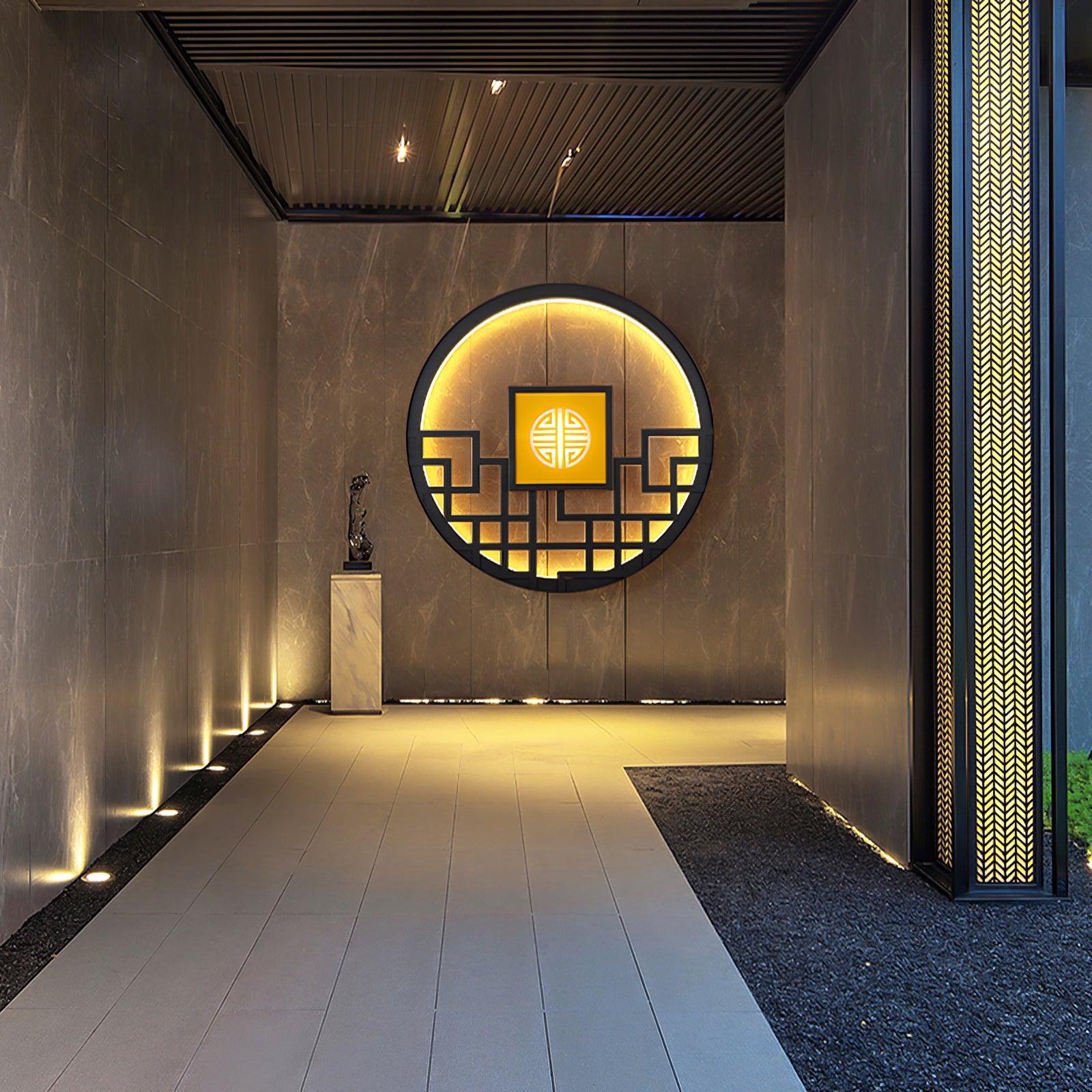 Round Outdoor Wall Light | Stainless Steel & Acrylic | Black Finish