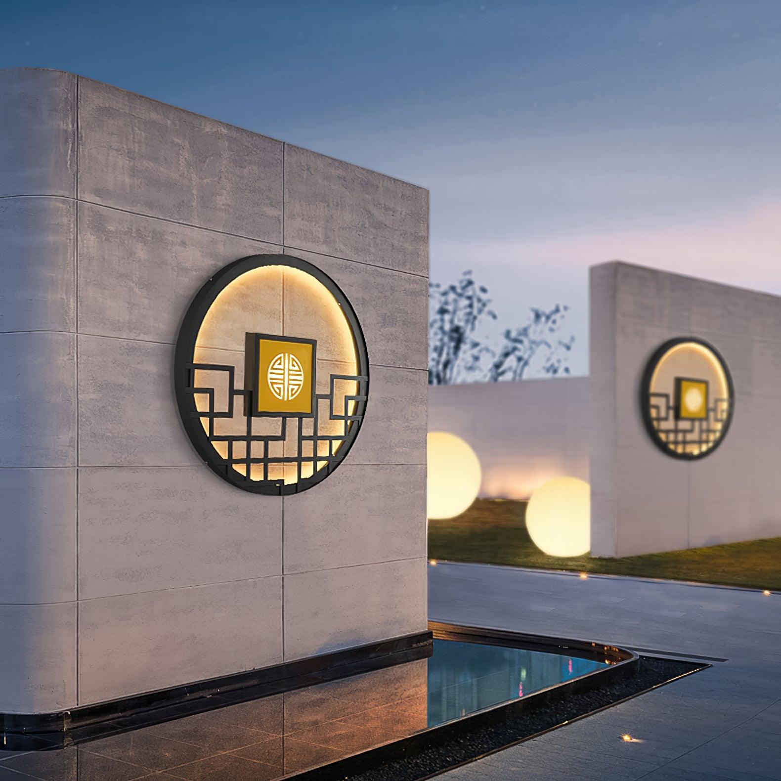Round Outdoor Wall Light | Stainless Steel & Acrylic | Black Finish