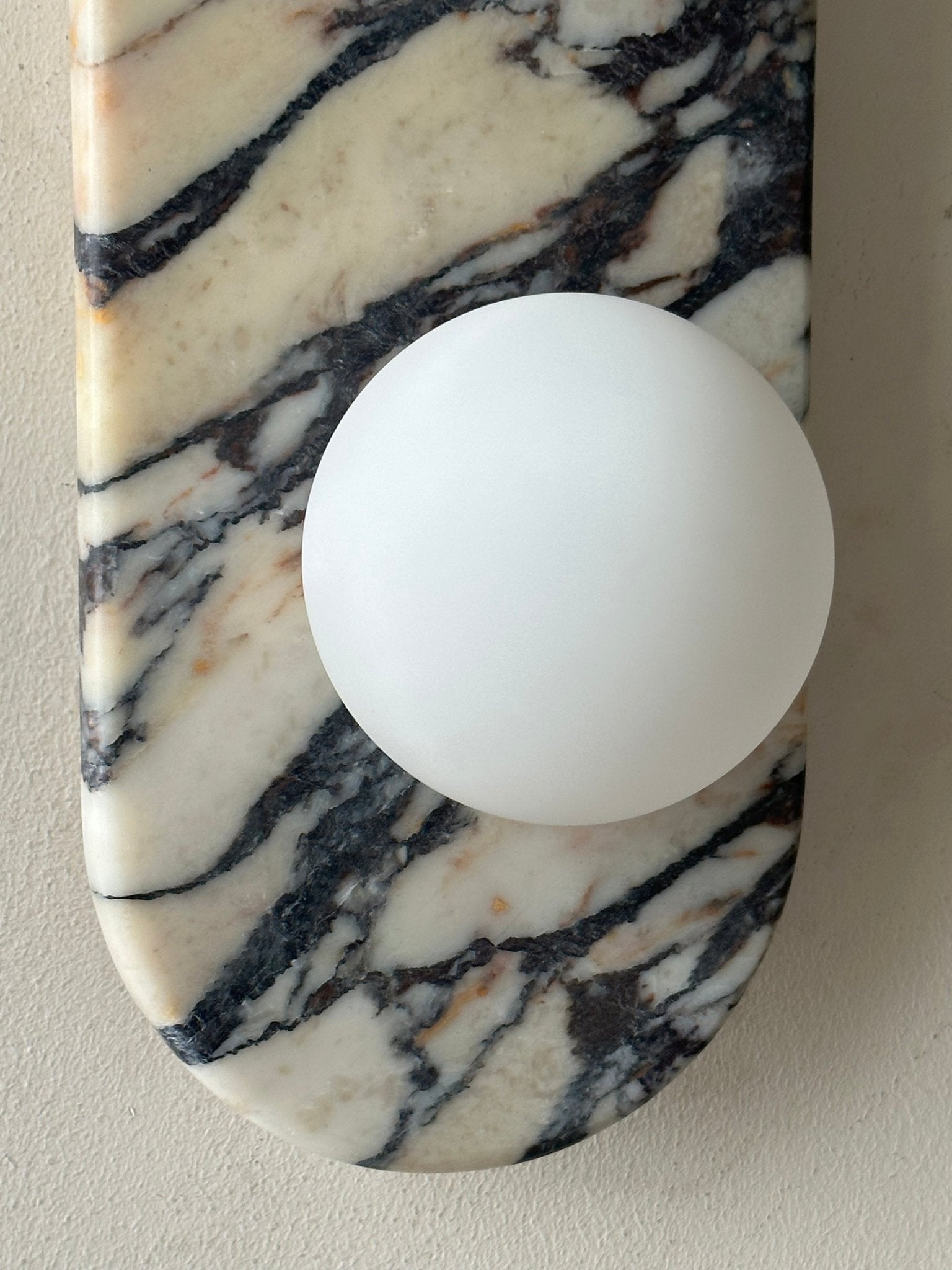 Asteria Wall Lamp | Marble & Glass | Black and White Stripes