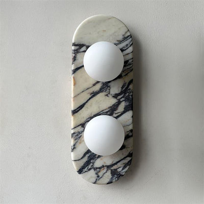 Asteria Wall Lamp | Marble & Glass | Black and White Stripes
