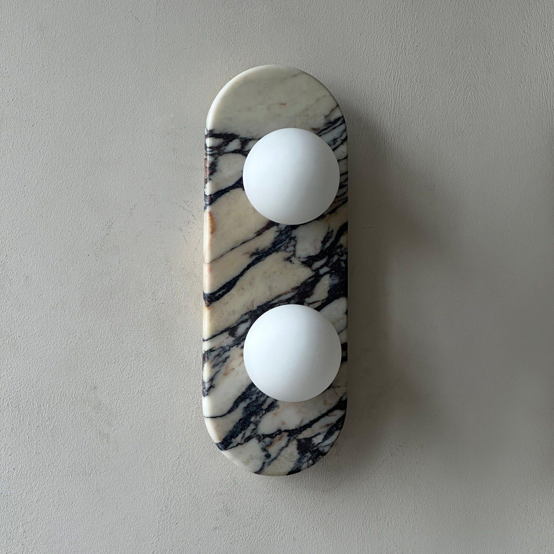 Asteria Wall Lamp | Marble & Glass | Black and White Stripes