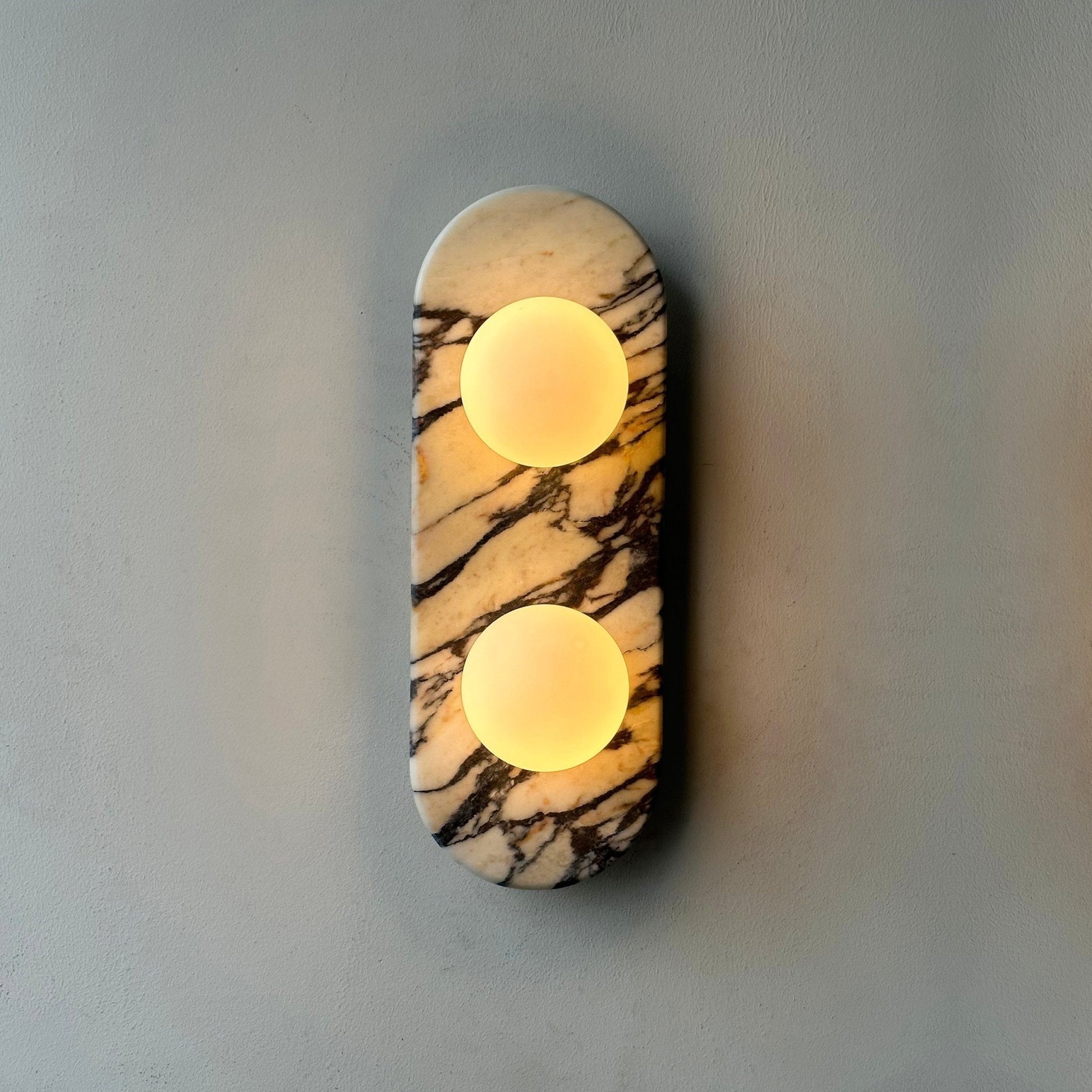 Asteria Wall Lamp | Marble & Glass | Black and White Stripes