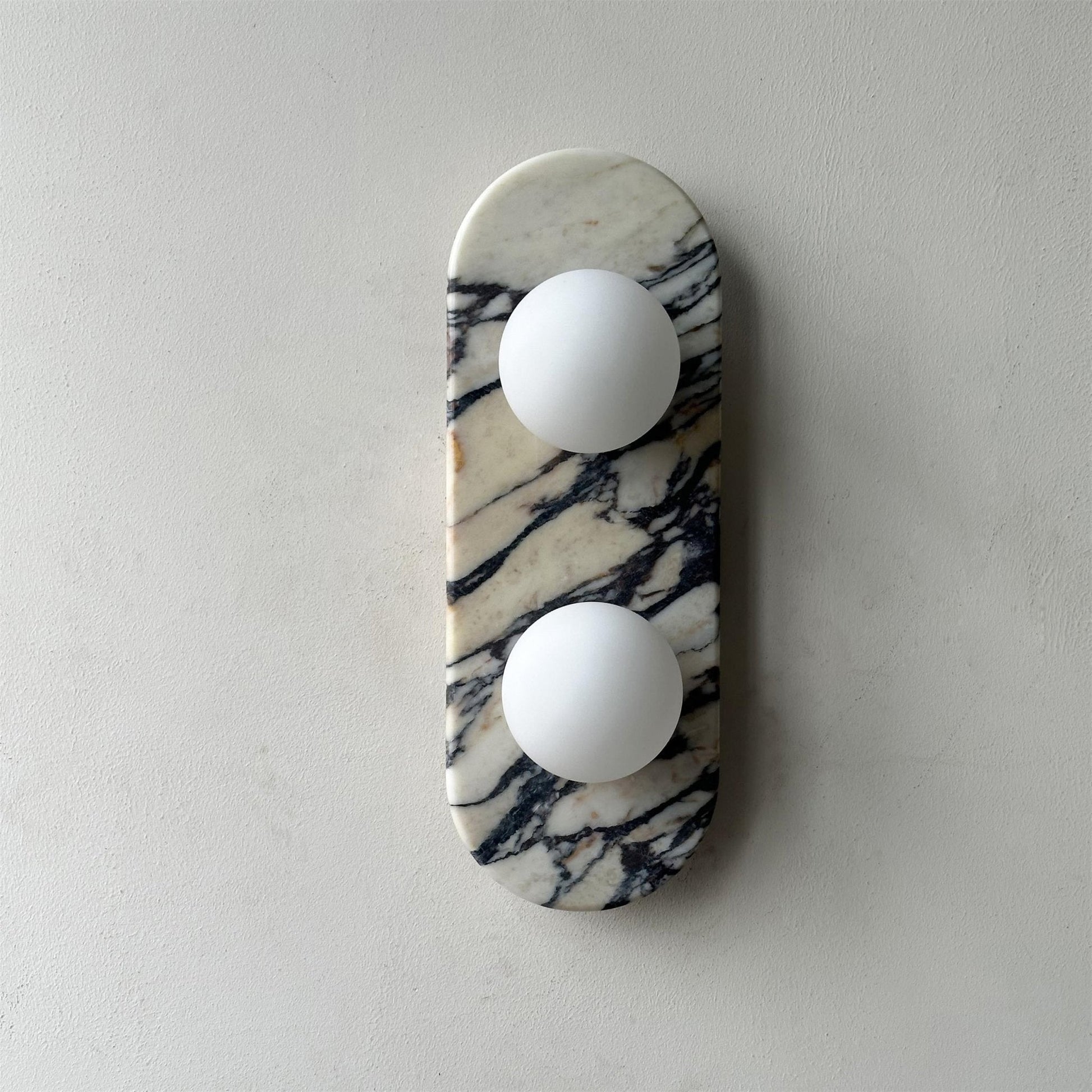 Asteria Wall Lamp | Marble & Glass | Black and White Stripes