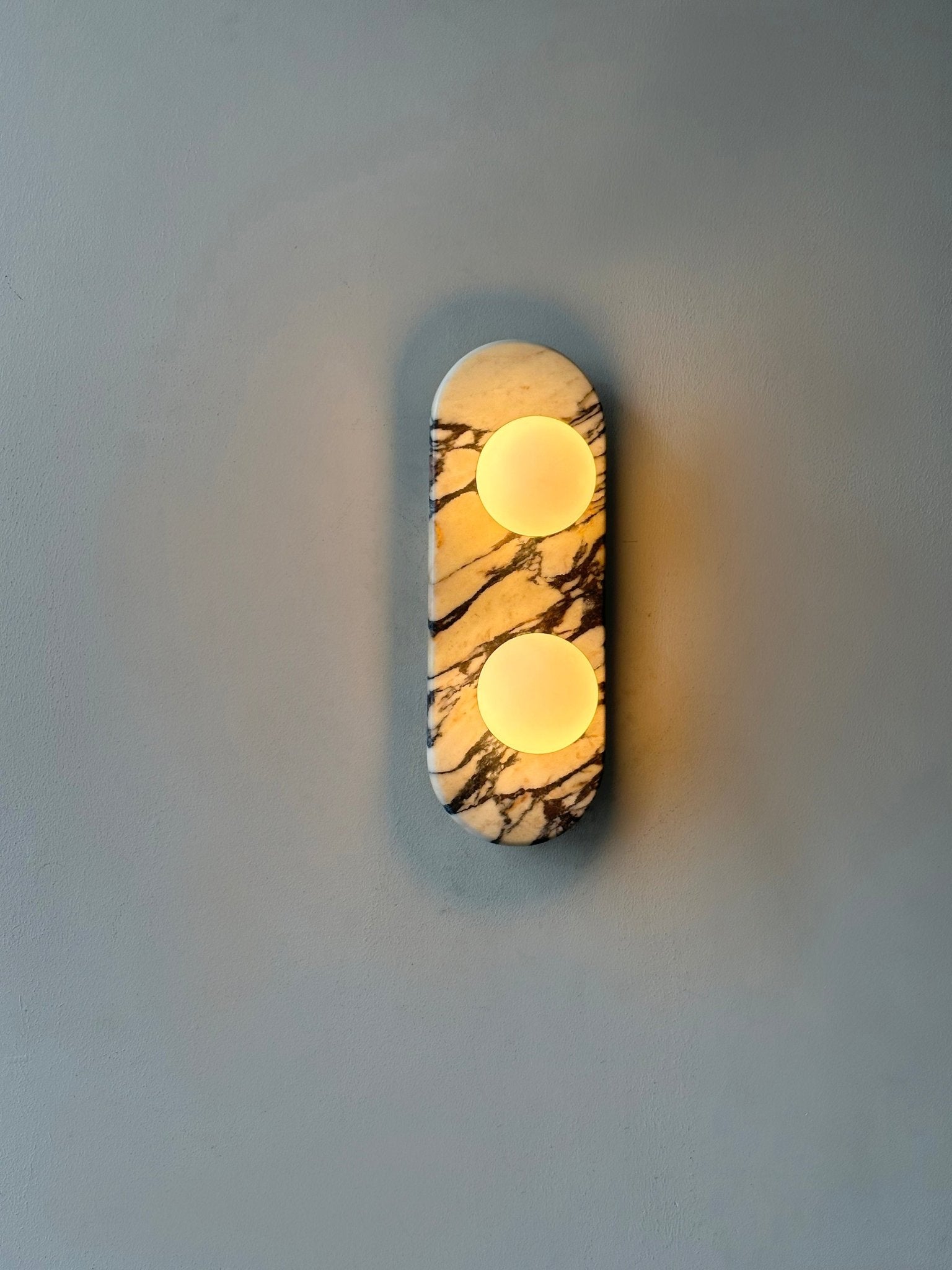 Asteria Wall Lamp | Marble & Glass | Black and White Stripes