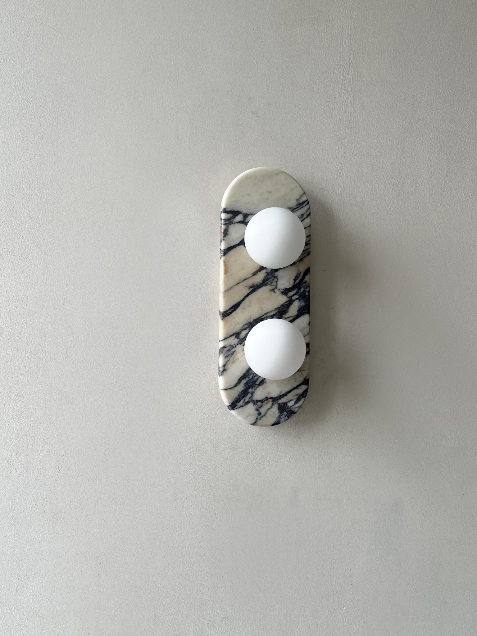 Asteria Wall Lamp | Marble & Glass | Black and White Stripes