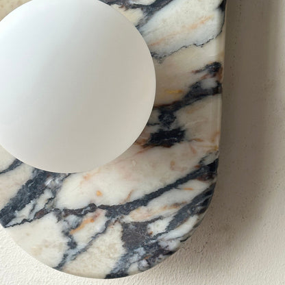 Asteria Wall Lamp | Marble & Glass | Black and White Stripes