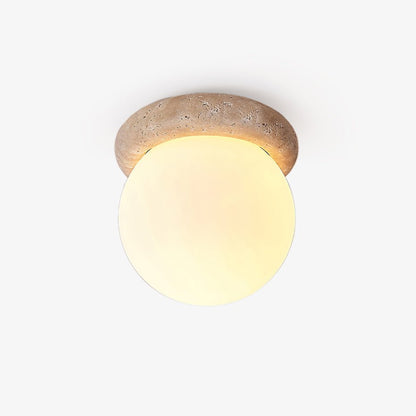 Asteroid Ceiling Lamp | Beige Travertine | Yellow Travertine